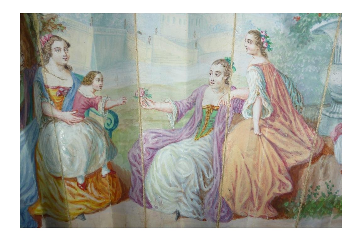 Doll and children, fan circa 1860-70