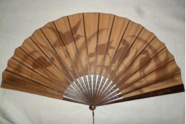 Golden egrets, fan circa 1880-90