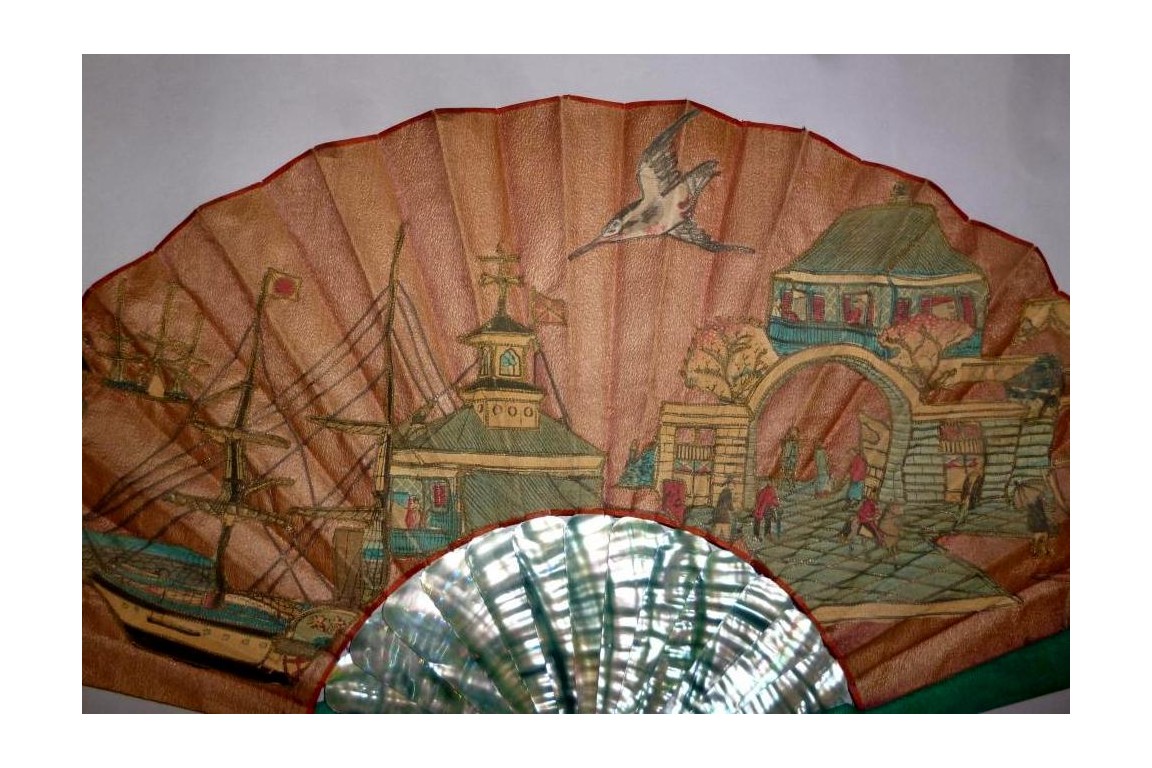 The seaport, fan late 19th century, early 20th century