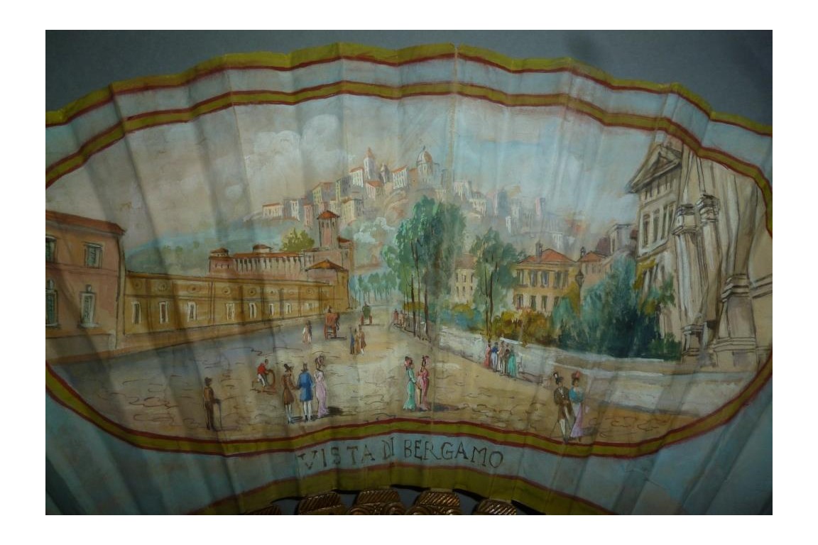 Souvenir de Bergame aux ballons, éventail vers 1900-1910