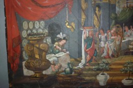 Musical meal, fan leaf, 17-18th century