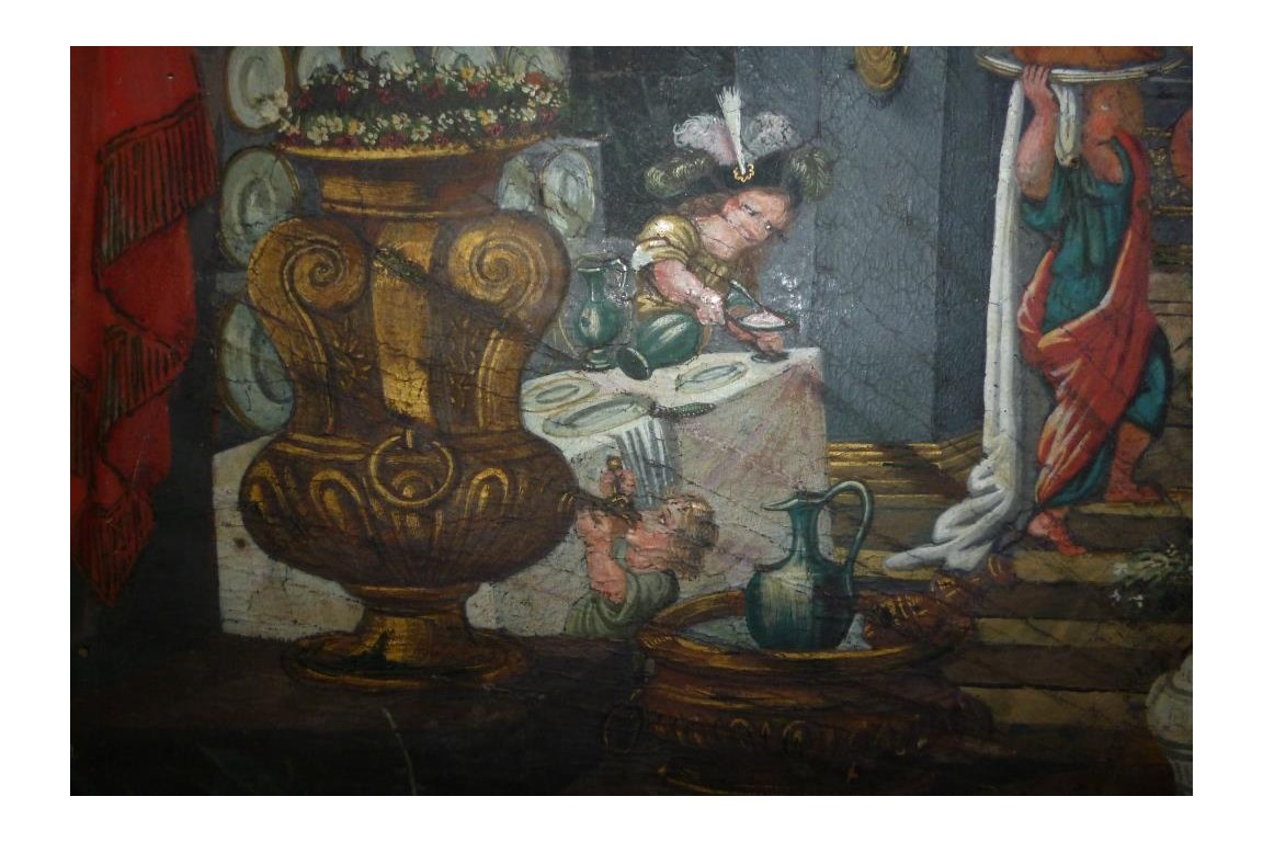 Musical meal, fan leaf, 17-18th century