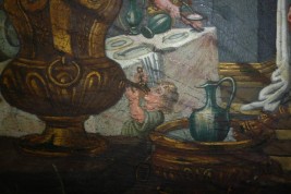 Musical meal, fan leaf, 17-18th century