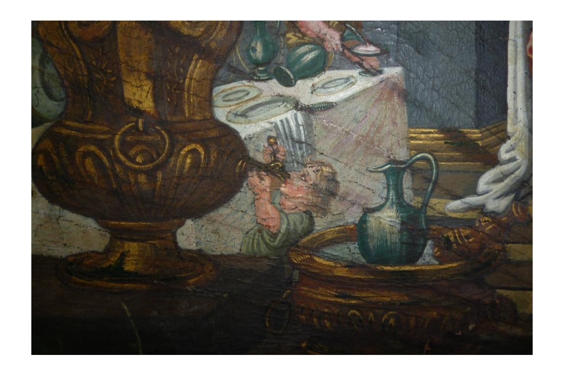Musical meal, fan leaf, 17-18th century