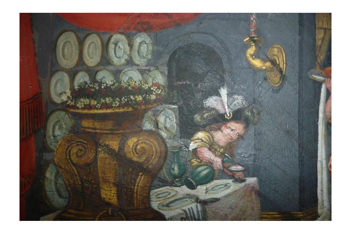 Musical meal, fan leaf, 17-18th century