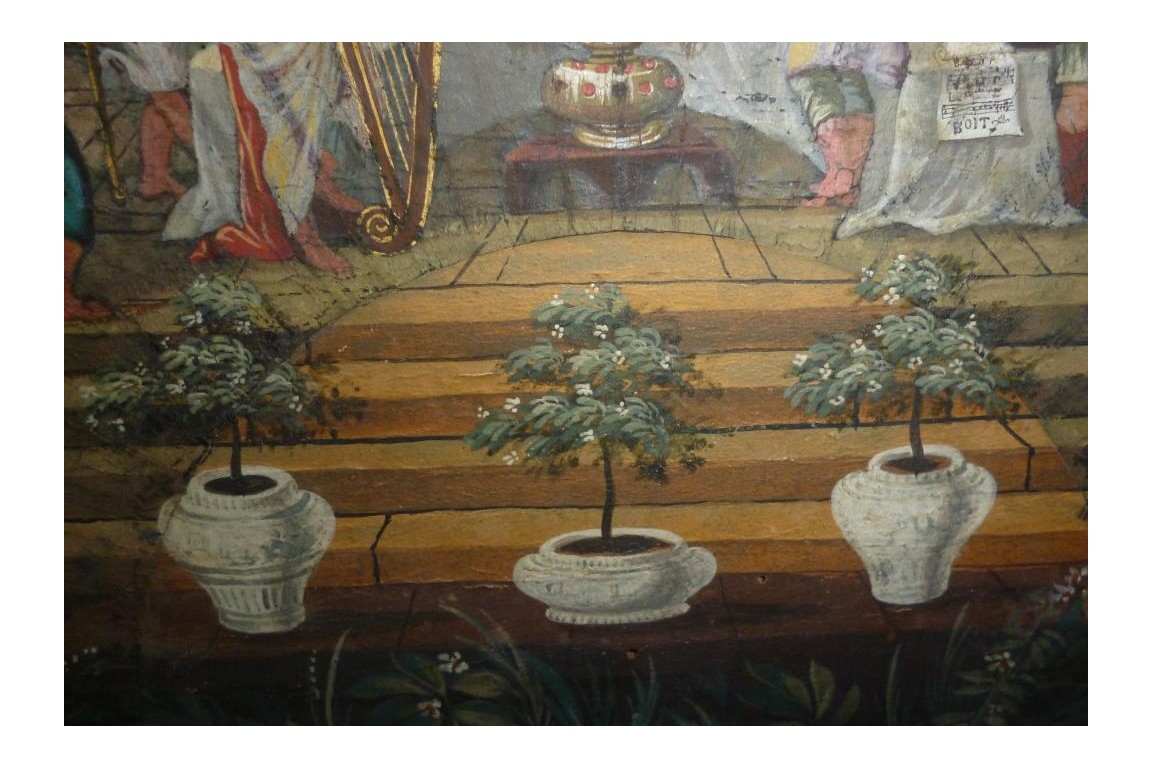 Musical meal, fan leaf, 17-18th century