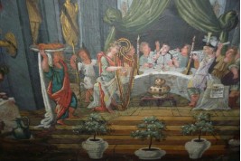 Musical meal, fan leaf, 17-18th century