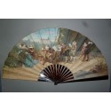 Concerto in front of the castle, fan by Van Garden and Alexandre,circa 1870