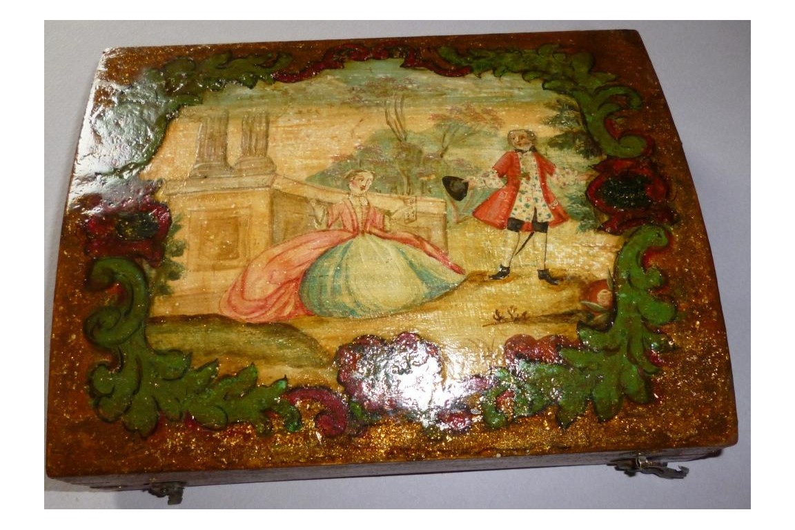 Coffret de quadrille, boîte de jeu XVIIIème siècle
