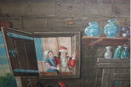 La taverne de la cartomancienne, feuille d'éventail milieu XVIIème siècle