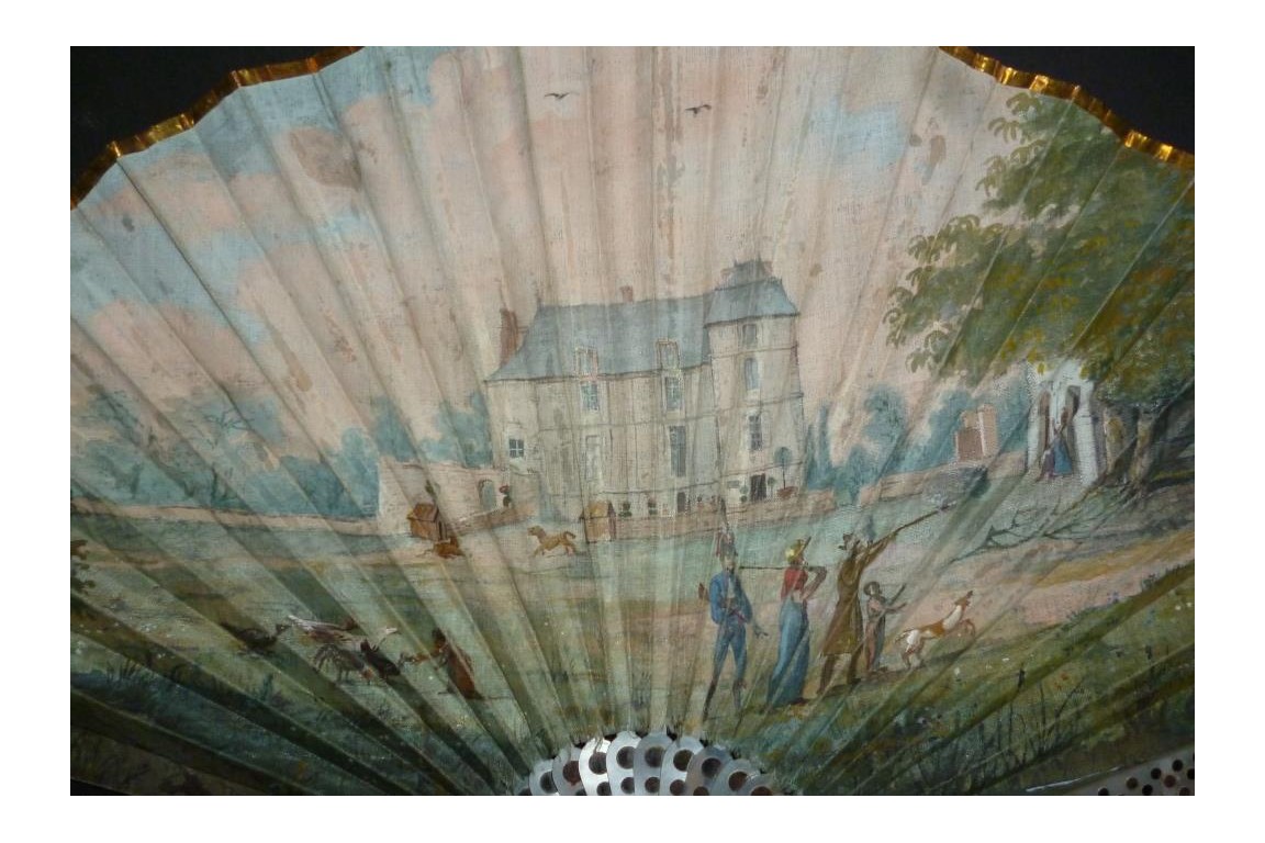 Chasse au domaine, éventail vers 1810