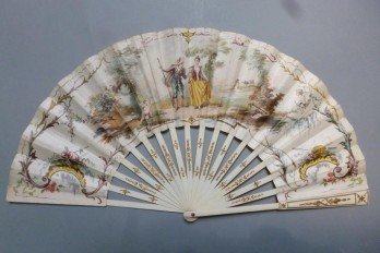 Love walk, fan by Lasellaz, circa 1900