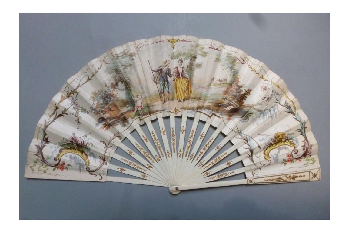 Love walk, fan by Lasellaz, circa 1900