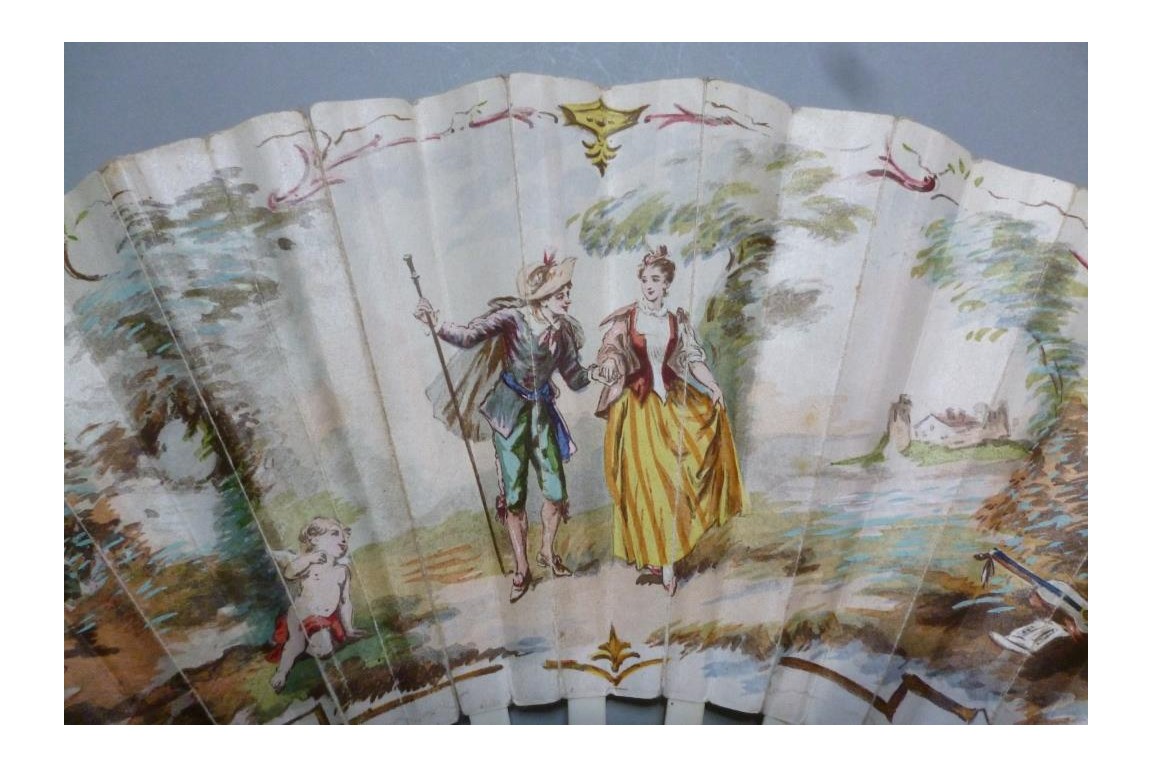 Love walk, fan by Lasellaz, circa 1900