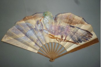 Couple of pigeons, early 20th century fan