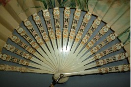 Carnations by Devaux, late 19th century fan