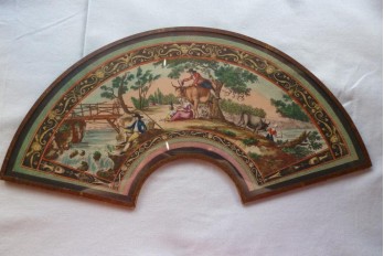 Family bliss in the countryside, fan leaf, early 19th century
