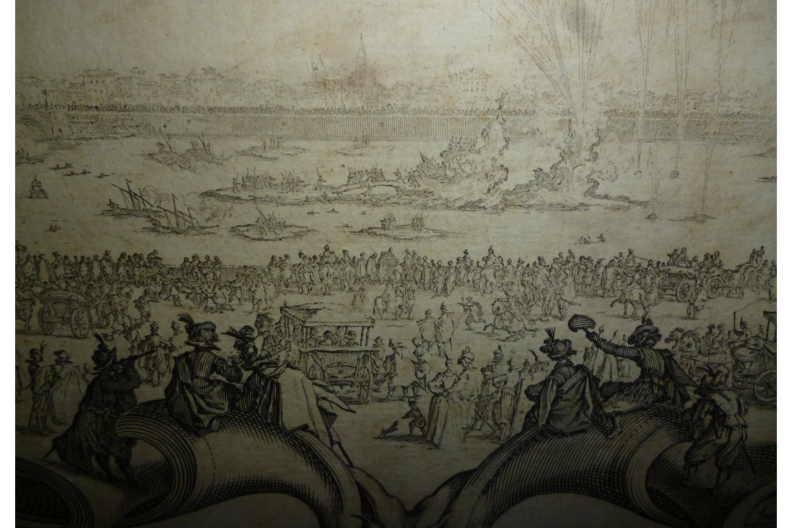 L'éventail d'après Callot, gravure XVIIIème