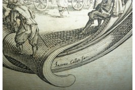 L'éventail d'après Callot, gravure XVIIIème