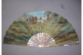Hunting, fan by Van Garden, late 19th century