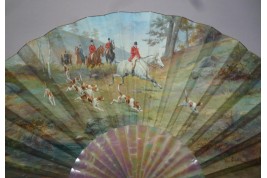 Hunting, fan by Van Garden, late 19th century