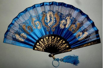 Persian embroidery, fashion fan circa 1865