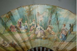 Déjeuner champêtre, éventaildébut XXème siècle