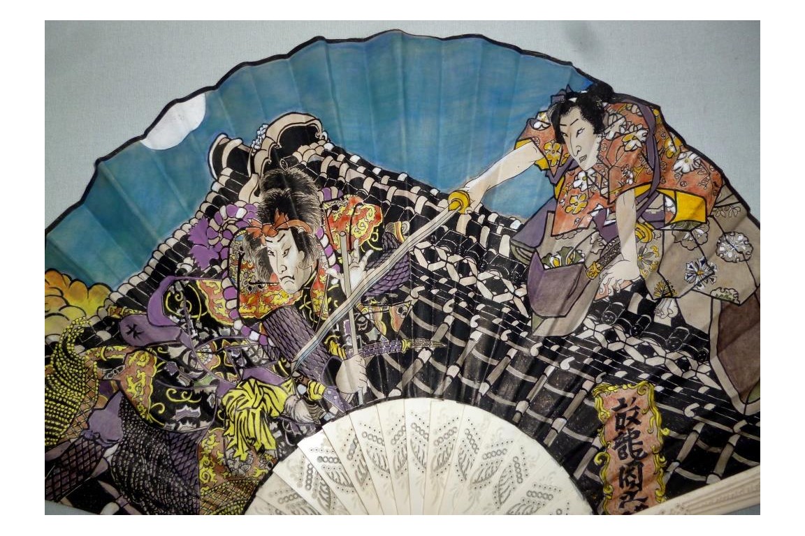 Fight on the Roof of the Hōryūkaku, fna since Utagawa Kunisada, circa 1900