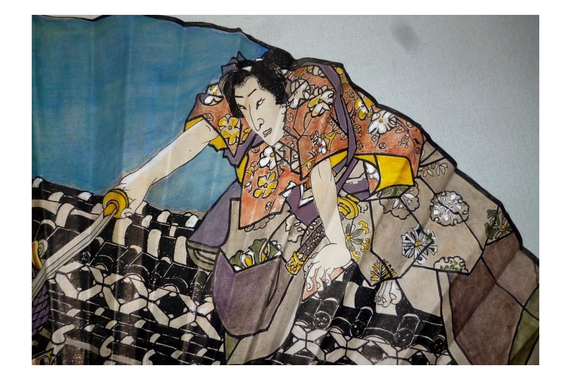 Fight on the Roof of the Hōryūkaku, fna since Utagawa Kunisada, circa 1900