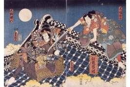 Fight on the Roof of the Hōryūkaku, fna since Utagawa Kunisada, circa 1900