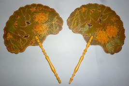 Swallows, two fixed fans, late 19th century