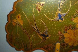 Swallows, two fixed fans, late 19th century