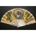 Cat and insects, late 19th century fan