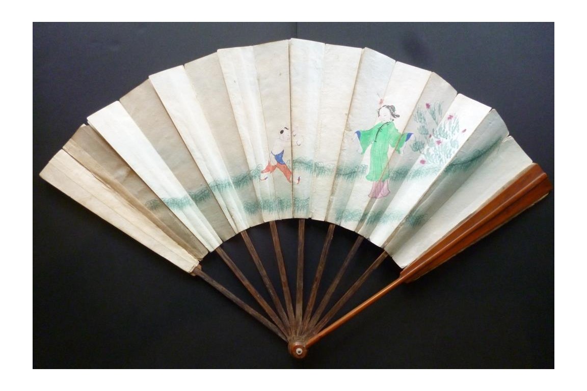 Erotic surprise, double entente fan, China, 19th century