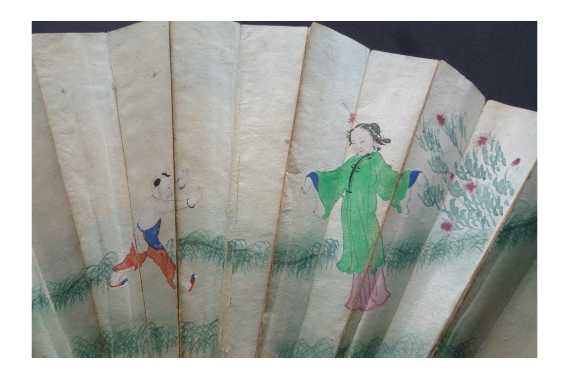 Erotic surprise, double entente fan, China, 19th century