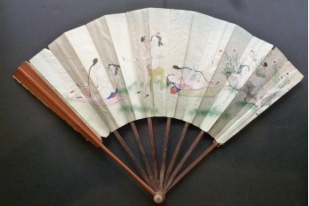 Erotic surprise, double entente fan, China, 19th century