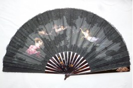 Among the spring nymphs, fan by Aufray, circa 1880-90