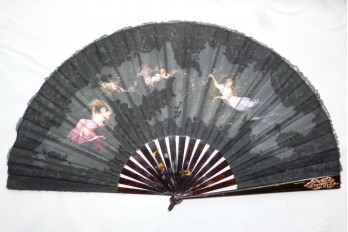 Among the spring nymphs, fan by Aufray, circa 1880-90