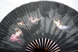 Among the spring nymphs, fan by Aufray, circa 1880-90