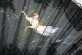 Among the spring nymphs, fan by Aufray, circa 1880-90