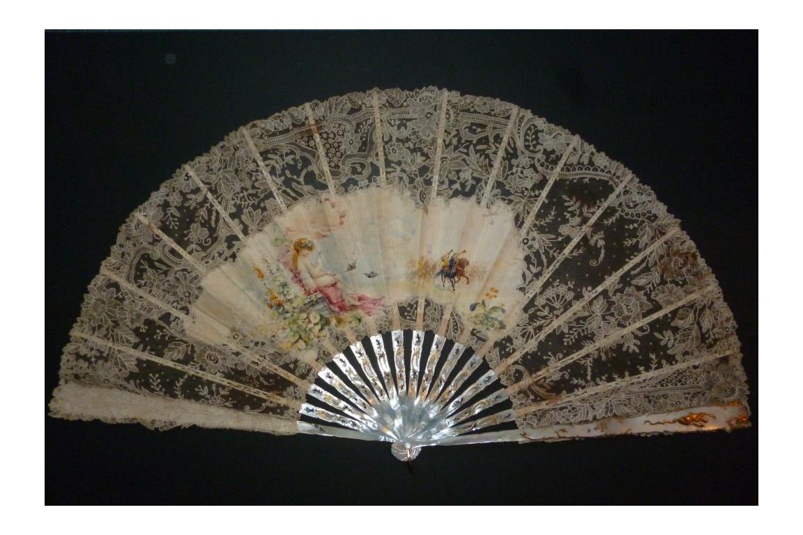 Cavalry charge, fan by Sinibaldi, circa 1880-90