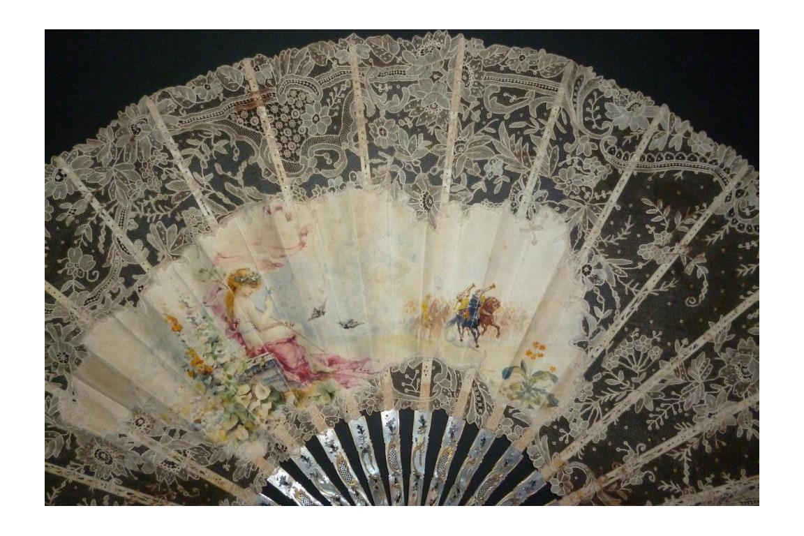 Cavalry charge, fan by Sinibaldi, circa 1880-90