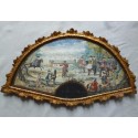 Hunting and garrisons in Florence, fan by Pietro Penna, early 18th century