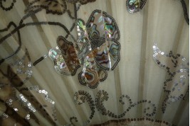 Mother of pearl flowers, fan circa 1900-1910