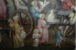 Return from the market, fan leaf, late 17th or early 18th century