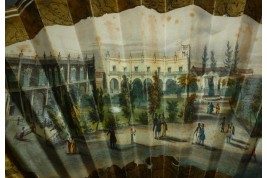 Place Vieja de La Havane à Cuba, éventail vers 1850