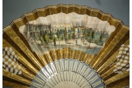 Place Vieja de La Havane à Cuba, éventail vers 1850