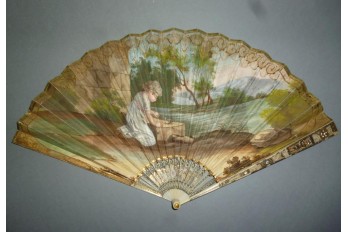 Girl, bird and Indian, fan cira 1805-10