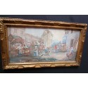 Market of place Maubert in Paris, since Étienne Jeaurat, 18th century painting