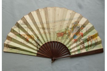 The racetrack, fan by Lewis Brown, 1889